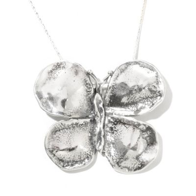 SS PIN/PENDANT BUTTERFLY W/18" + 2" EXT CHAIN