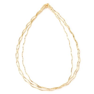 128-273 - Scintilloro&trade; Gold Embraced&trade; Set of Three 18" Diamond Cut Wavy Necklaces