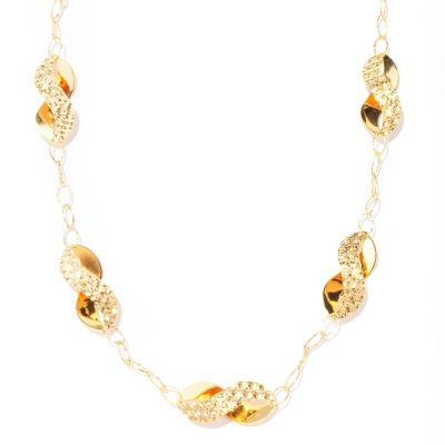 128-274 - Scintilloro&trade; Gold Embraced&trade; 30.5'' Diamond Cut Figure-Eight Station Necklace 