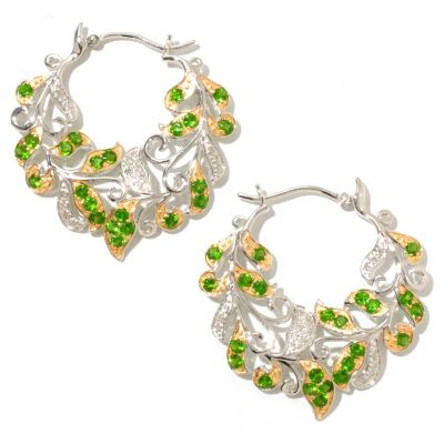 SS ORGANIC EARRING WITH CHROME AND DIAMONDS