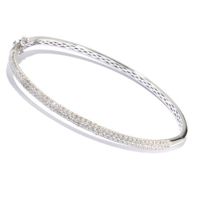 CHAMP SS ROUND CUT MILGRAIN CIRCLE STATION BANGLE BRACELET
