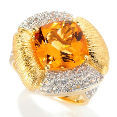 SS/P RING CITRINE & WHITE SAPH