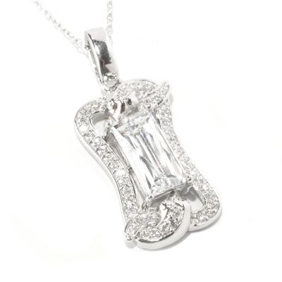 128-309 - TYCOON for Brilliante&reg; Platinum Embraced&trade; 3.31 DEW Rectangular Cut Snake Pendant w/ Chain