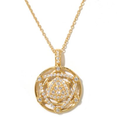 SB SS/18K YGP ROUND CUT STAR OF DAVID PENDANT w. 18" CHAIN