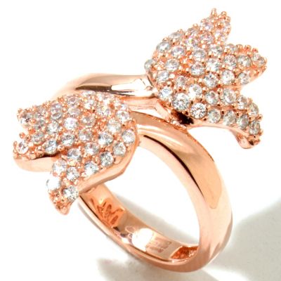SB SS/18K RGP ROUND CUT TULIP BYPASS RING