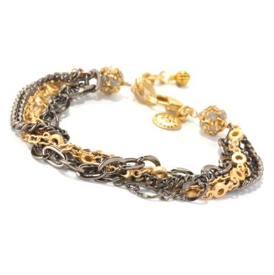 128-343 - mariechavez 7'' Multi Strand ''Rocker'' Bracelet Made w/ Swarovski&reg; Elements