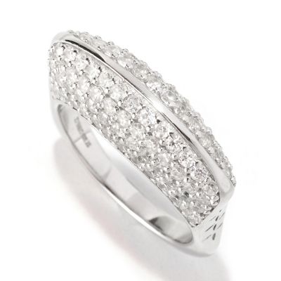 128-356 - Sonia Bitton for Brilliante&reg; 3.18 Pave Geometric Euro Shank Ring