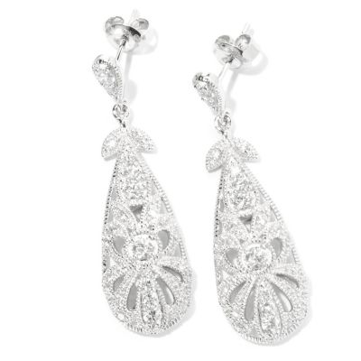 CHAMP SS ROUND CUT MILGRAIN DROP EARRINGS