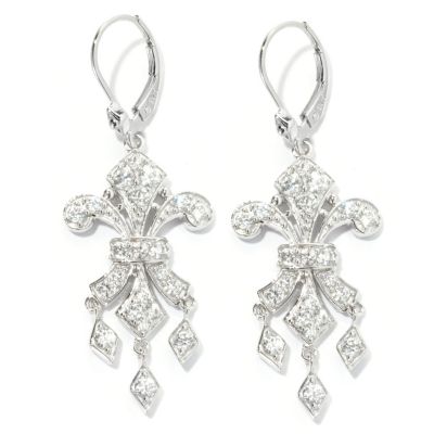 CHAMP SS ROUND CUT FLEUR DE LIS DANGLE EARRINGS