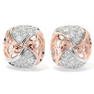 CHAMP SS/CHOICE PAVE AND POLISHED SWIRL STUD EARRINGS