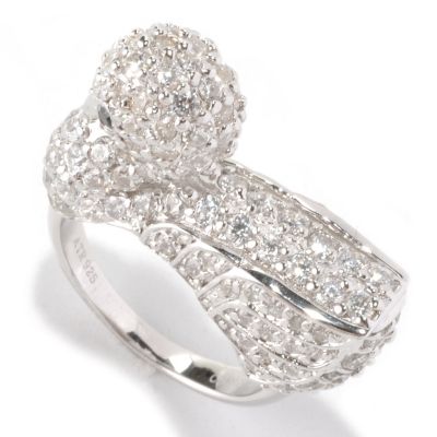 NB SS/PLAT WHITE PAVE SWAN RING