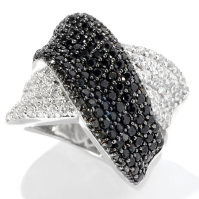 128-405 - Charlie Lapson for Brilliante&reg; Platinum Embraced&trade; 2.41 DEW Black & White “X” Ring