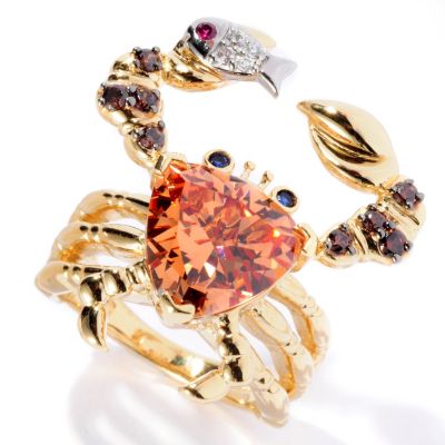 128-408 - Neda Behnam for Brilliante&reg; 3.94 DEW Trillion Cut Multi Color Crab Ring