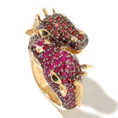 128-414 - Neda Behnam for Brilliante&reg; Gold Embraced&trade; 2.94 DEW Giraffe Bypass Ring