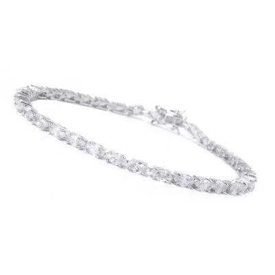 BLTA SS/PLAT MARQUISE CUT LINE BRACELET