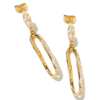 128-431 - Brilliante&reg; 1.5'' 1.05 DEW Round Cut Simulated Diamond Figure-Eight Drop Earrings