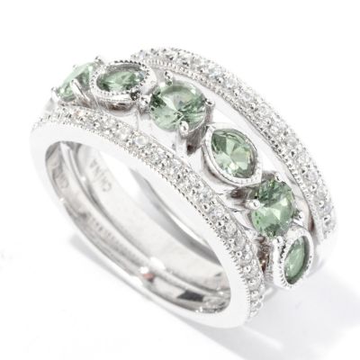 128-440 - Brilliante&reg; Platinum Embraced&trade; Multi Shape Simulated Diamond Three-Ring Set
