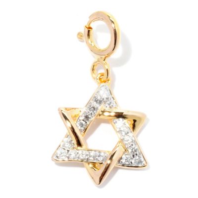 128-449 - NYC II White Zircon Star of David Drop Charm 