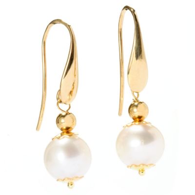 18K PEARL DANGLE EARRINGS