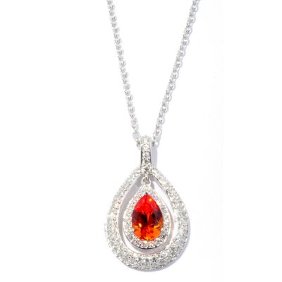 128-513 - Dare to Rare&trade; by Lucy Platinum Embraced&trade; 2.17 DEW Pear Cut Simulated Diamond Pendant