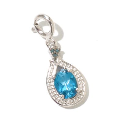 128-517 - NYC II 1.22ctw London Blue Topaz & Blue Diamond Drop Charm 