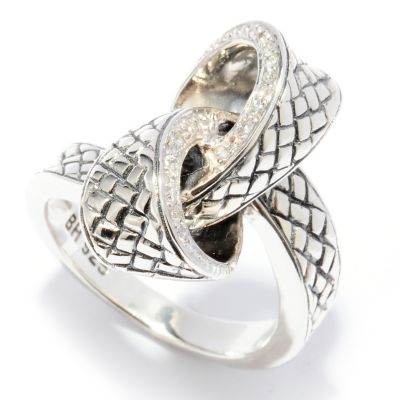 128-528 - Sterling Artistry by EFFY 0.12ctw Diamond Bow Ring 