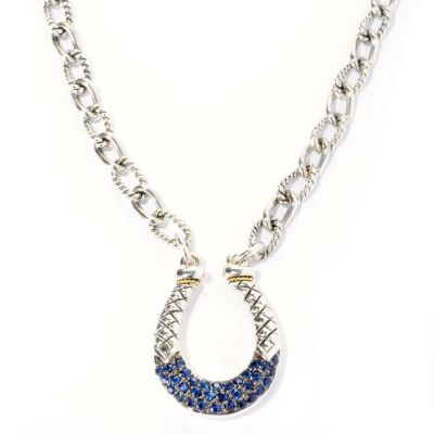 SS SAPPHIRE HORSESHOE NECKLACE