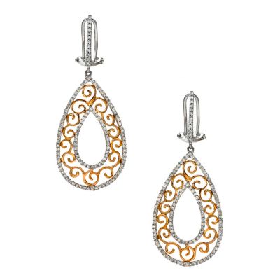 128-540 - Porsamo Bleu 14K Two-tone 1.00ctw Drop Earrings