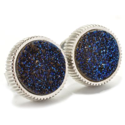 SILVER/BLUE DRUSY