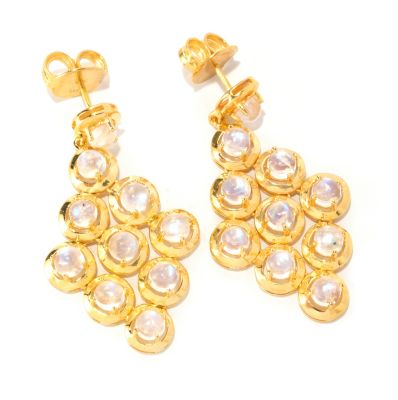SS/YV MOONSTONE MQ SHAPE DROP EARRINGS