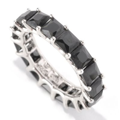 128-585 - Brilliante&reg; Platinum Embraced&trade; 6.63 DEW Black Simulated Diamond Eternity Ring