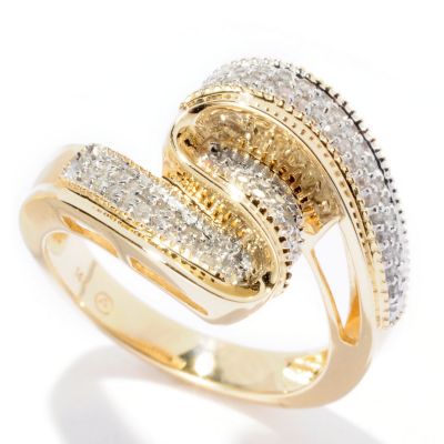 14K YG DIAMOND SWIRL RING