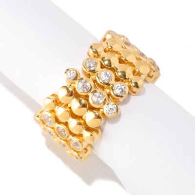SB SS/18K YGP ROUND CUT BEZEL SET ETERNITY DREAM FIT RING