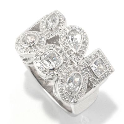 RITANI SS/CHOICE MULTI-CUT SIX STONE HALO RING