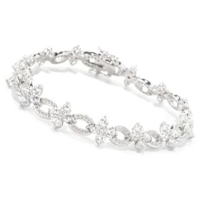RITANI SS/PLAT ROUND CUT FLOWER AND OVAL LINK BRACELET