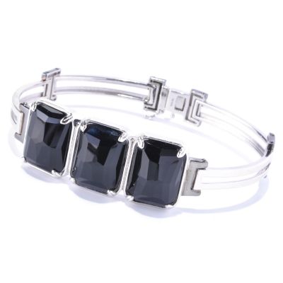 128-659 - Men's en Vogue II 20 x 15mm Black Onyx Three-Stone Bracelet 