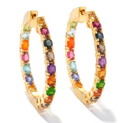 SS/P EAR MULTI GEM INSIDE/OUT HOOP