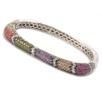 128-676 - Neda Behnam Platinum Embraced&trade; Simulated Diamond Multi Color Snake Print Bracelet