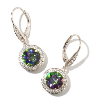 128-678 - Gem Treasures Sterling Silver 1'' 4.88ctw Topaz ''Kellie Anne'' Dangle Earrings 