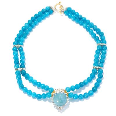 SS/PALL NECK AQUAMARINE BEAD