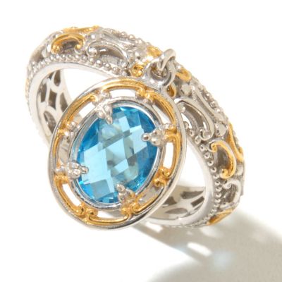 SS/PALL RING OVAL GEM BRIOLETTE CHARM BAND