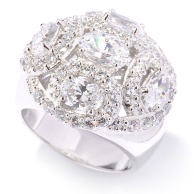 128-737 - Charlie Lapson for Brilliante&reg; Platinum Embraced&trade; 3.70 DEW Oval & Round Dome Ring