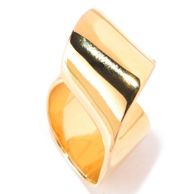 SS/18KV RING HIGH-POLISHED LOOP WIDE BAND