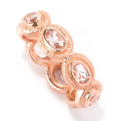 SS/18K ROSE VERMEIL MORGANITE ETERNITY BAND