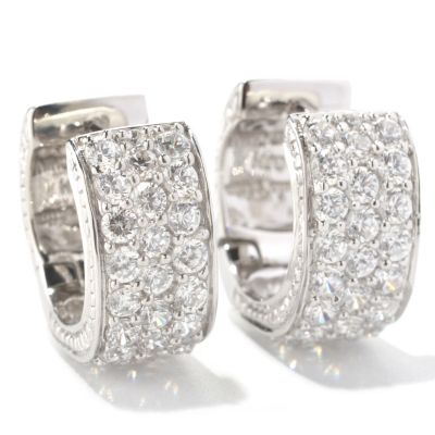 SB SS/CHOICE PAVE HUGGIE HOOP EARRINGS