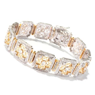 128-758 - NYC II 7.25" White Zircon Square Link Bracelet 