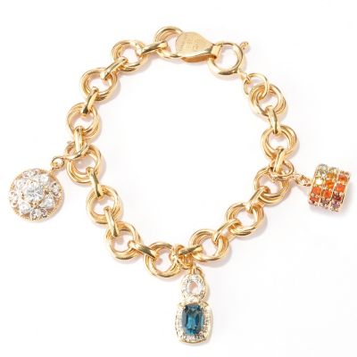SS/P BRAC MULTI GEMSTONE 15TH ANNIV SIGNATURE CHARM