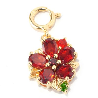 128-766 - NYC II Multi Gemstone Polished Flower Charm 