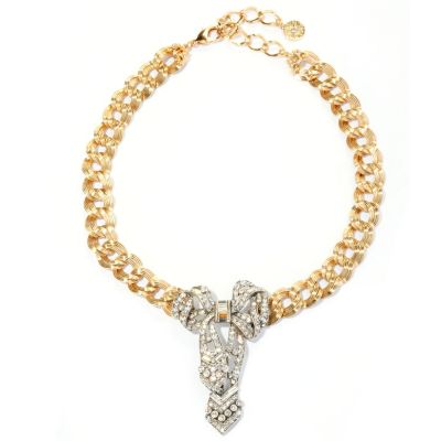 CRYSTAL BOW NECKLACE
