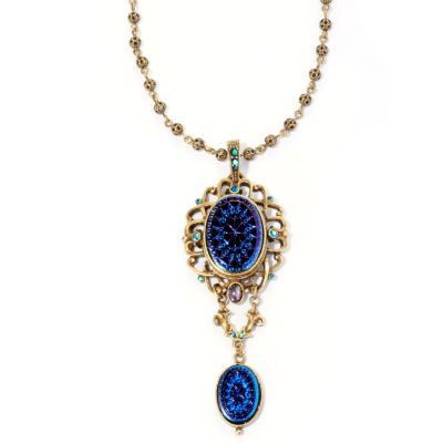 DOUBLE PEACOCK PINWHEEL NECKLACE